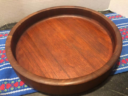 Dansk Round Wooden Teak Serving Tray/Bowl