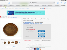 Dansk Round Wooden Teak Serving Tray/Bowl