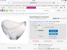 Nambe Crystal Butterfly Bowl 7”