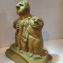 Sculpture Brutalist Style Adult and Two Children